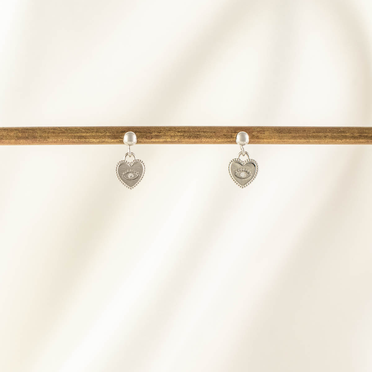 Valerie Evil Eye White Zircon Dangle Studs
