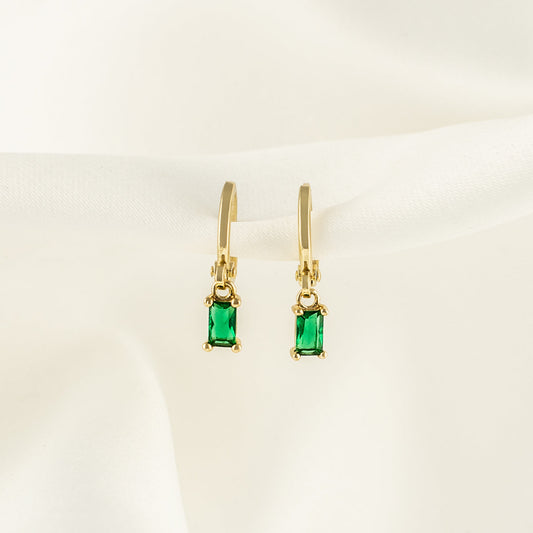 Zara Emerald Huggie Earrings