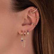 Lana Blue Zircon Huggie Chain Earring