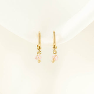 Pink Crystal Huggie Earrings