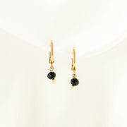 Black Crystal Huggie Earrings
