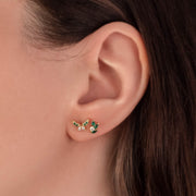 Gillian Leaf Green and White Zircon Studs