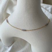 Claire Crystal Pearl Chain Necklace