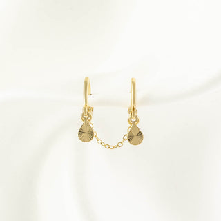 Alexis Lined Oval Huggie Chain Earring