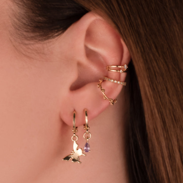 Lilac Amethyst Huggie Earrings