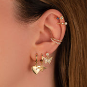 Kimi Butterfly White Zircon Embellished Stud Earrings