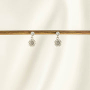 Cyra Sun White Zircon Embellished Stud Earrings