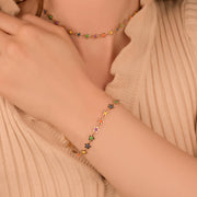 Rainbow Neon Daisy Bracelet