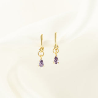 Lilac Amethyst Huggie Earrings