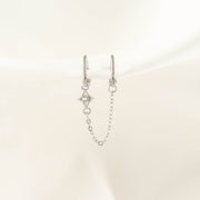 Marin Diamond Pearl Huggie Chain Earring