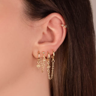 Marin Diamond Pearl Huggie Earrings