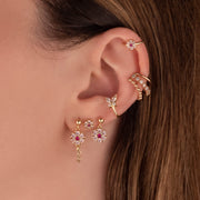 Myra Pink Zircon Flower Ear Cuff
