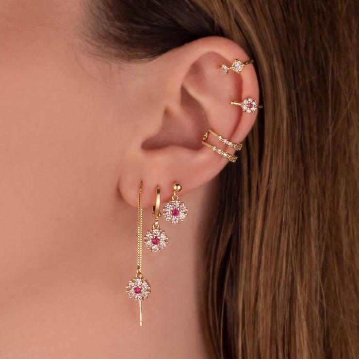 Myra Pink Zircon Flower Ear Cuff