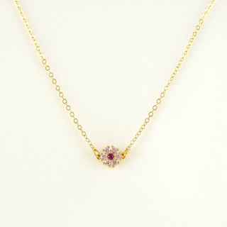 Myra Pink Zircon Flower Necklace
