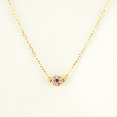 Myra Pink Zircon Flower Necklace