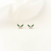 Navi Butterfly Green and White Zircon Studs