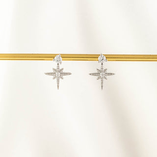 Nevaeh Star White Zircon Embellished Stud Earrings