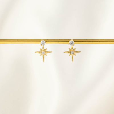 Nevaeh Star White Zircon Embellished Stud Earrings