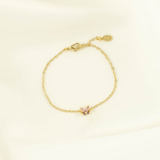 Sallie Pink Zircon Butterfly Bracelet I