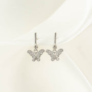 Serenity Butterfly White Zircon Huggie Earrings