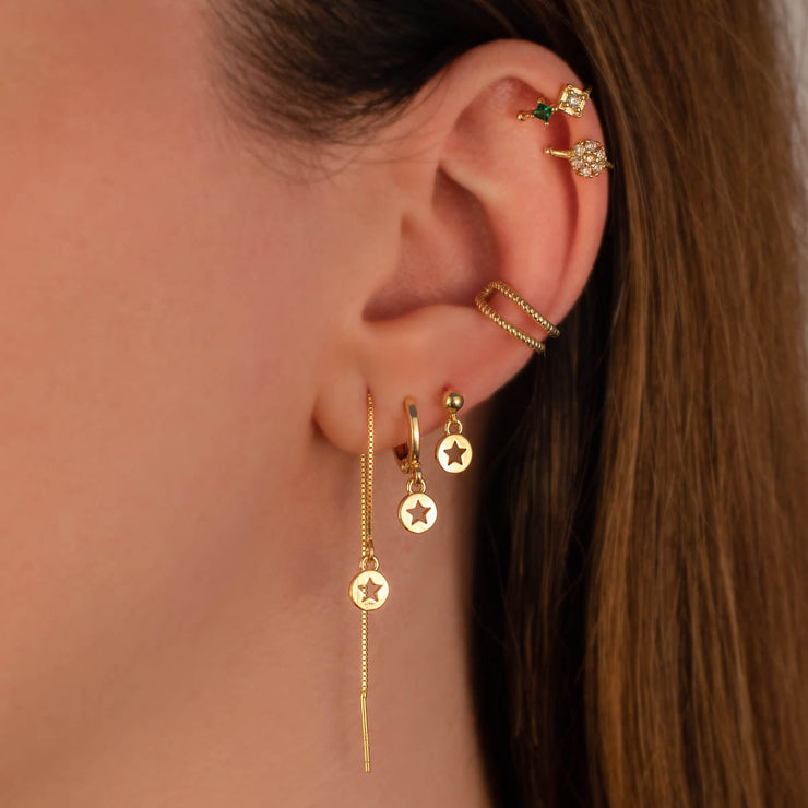 Tara Star Huggie Earrings